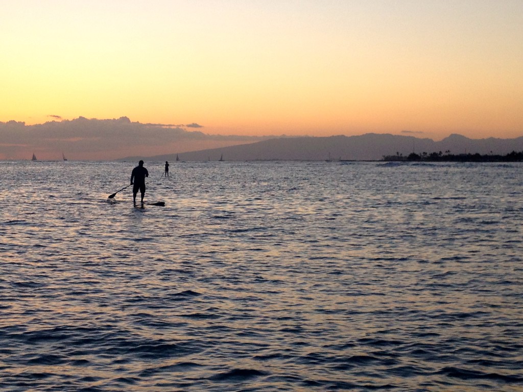Paddle boarding in Oahu Waikiki
