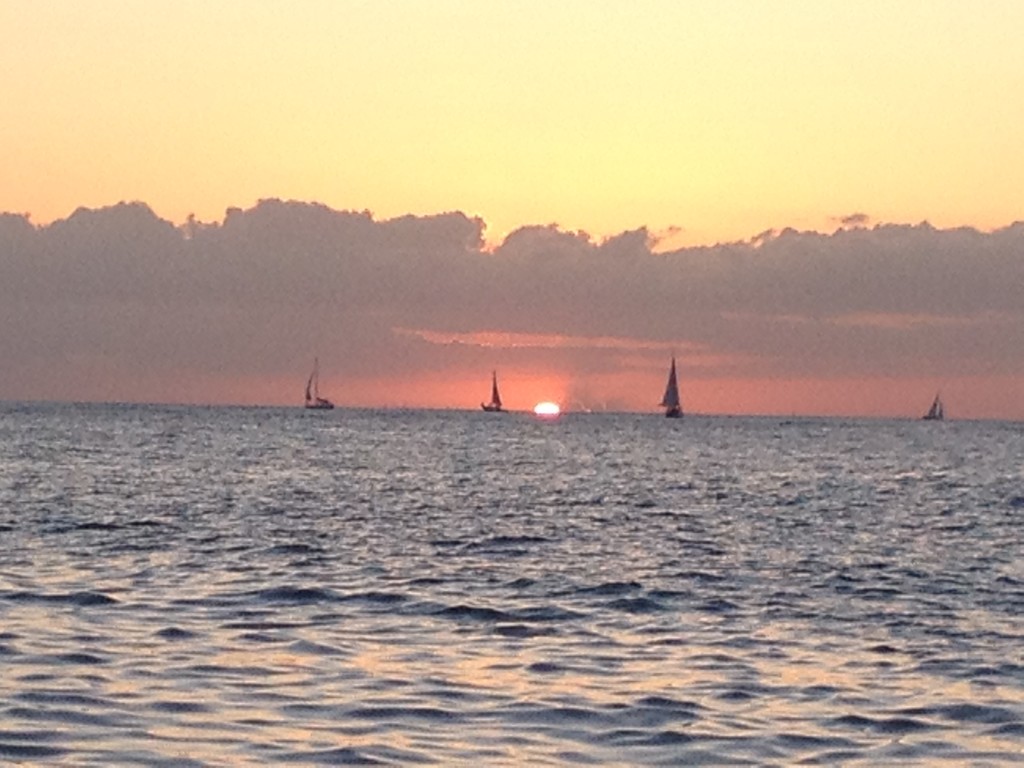 Sunset in Waikiki Beach Hawaii