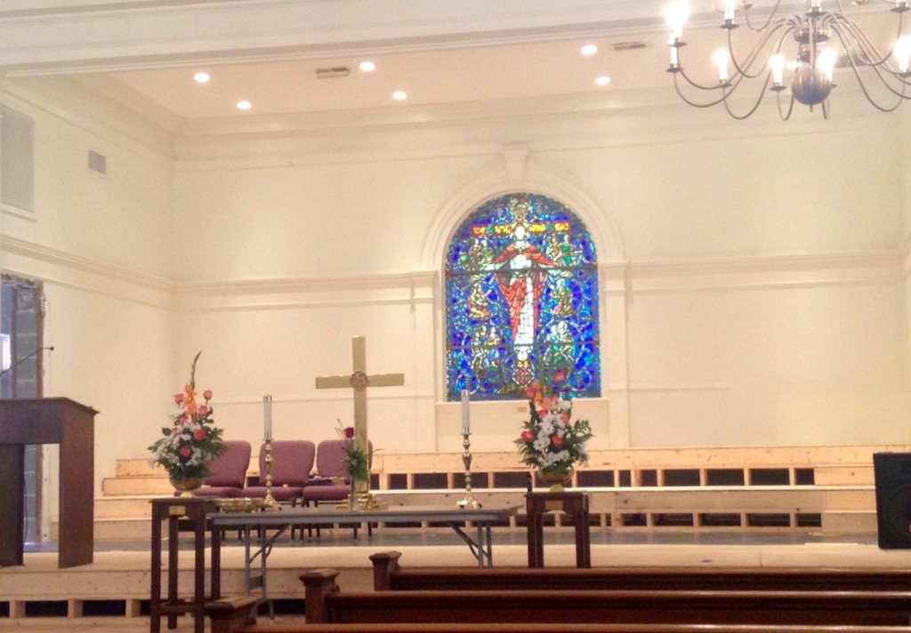 Inside the Bluffton United Methodist Church (undergoing an expansion)