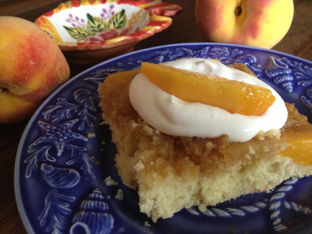 Peach upside down cake recipe
