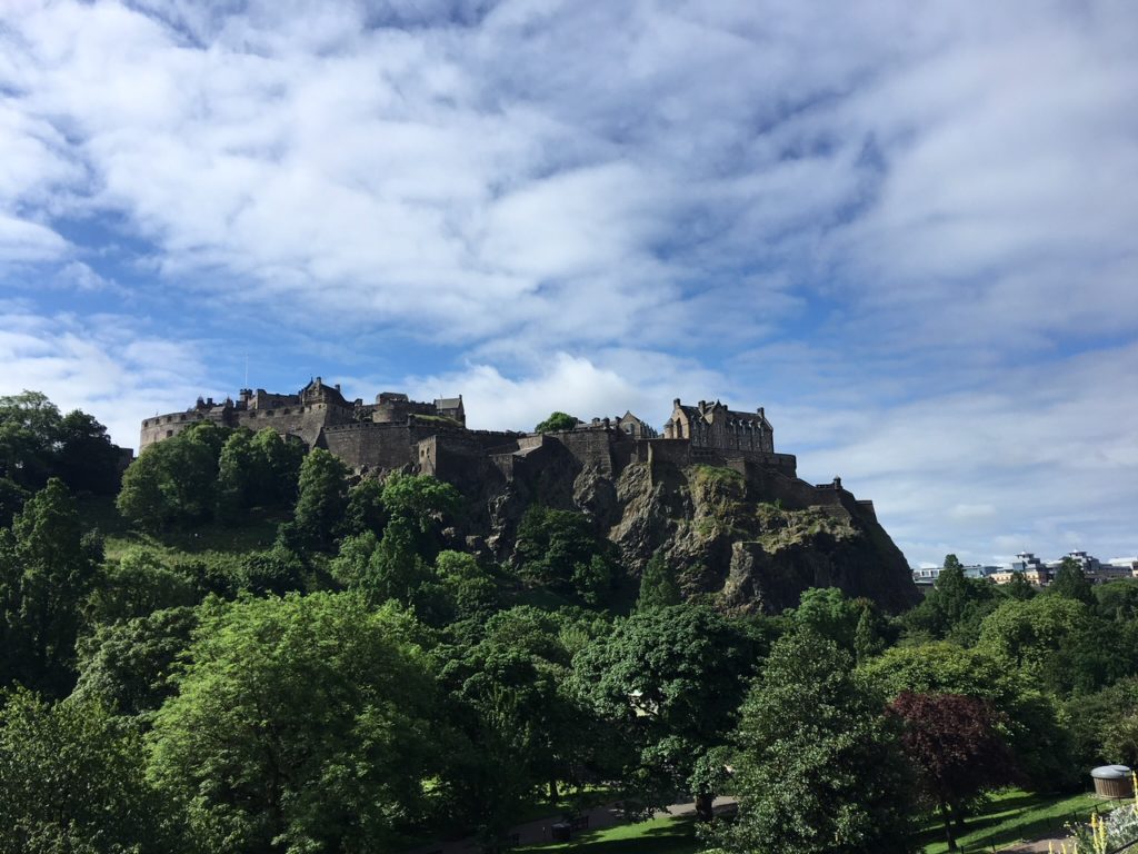 View of Castle Rock in Edinburgh
